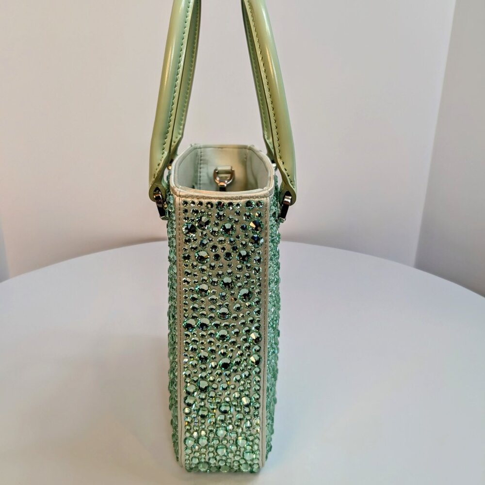 Prada Light Green/Aqua Crystal Embellished Small Double-Handle Crossbody Bag - Picture 5 of 13